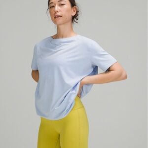Lululemon Light Blue Back In Action Short-Sleeve Shirt